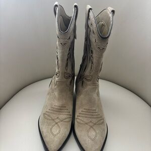 Marc Fisher Taupe Western Heeled Boots